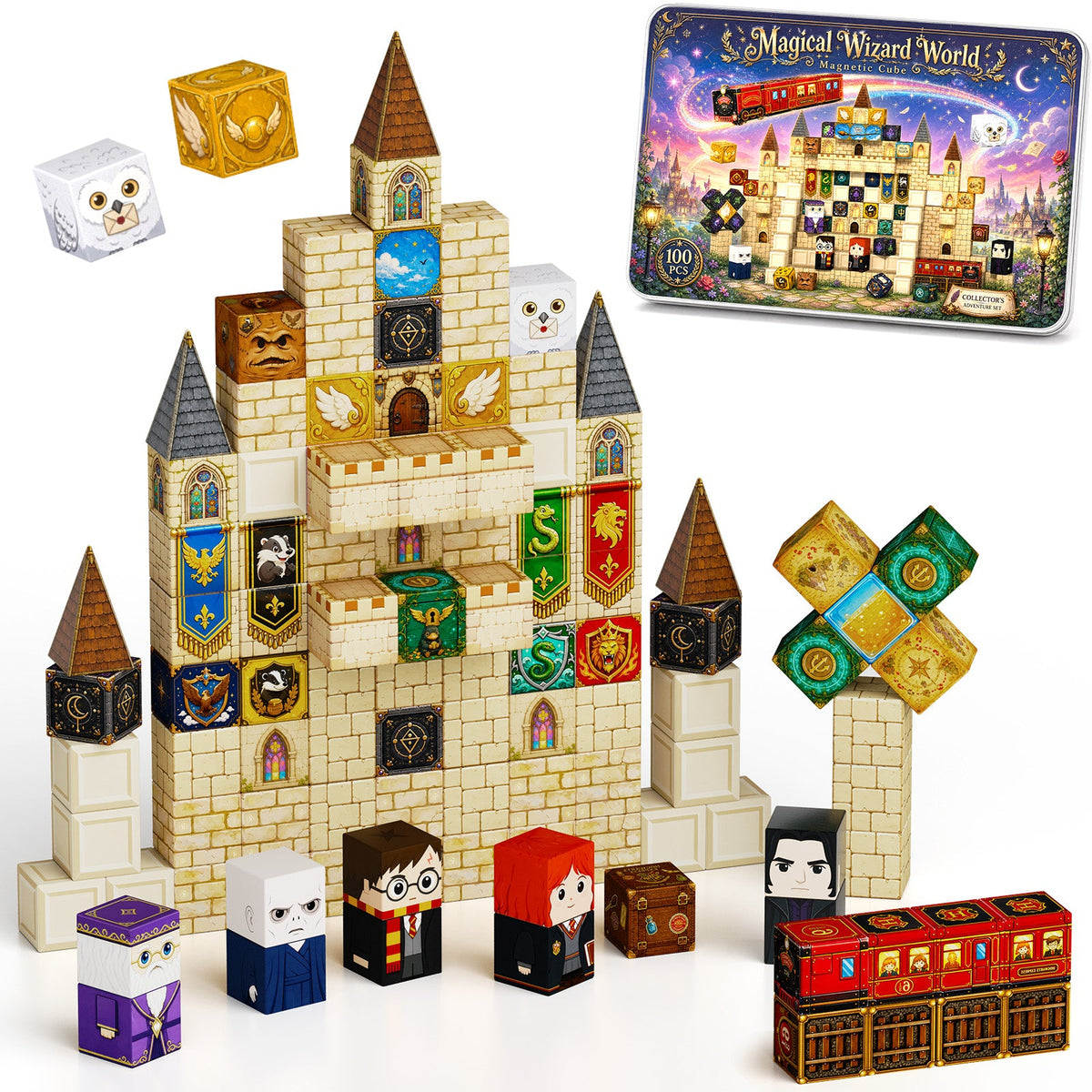 100-teiliges Magnetblock-Set Zauberschloss 4029 - Produktansicht 1