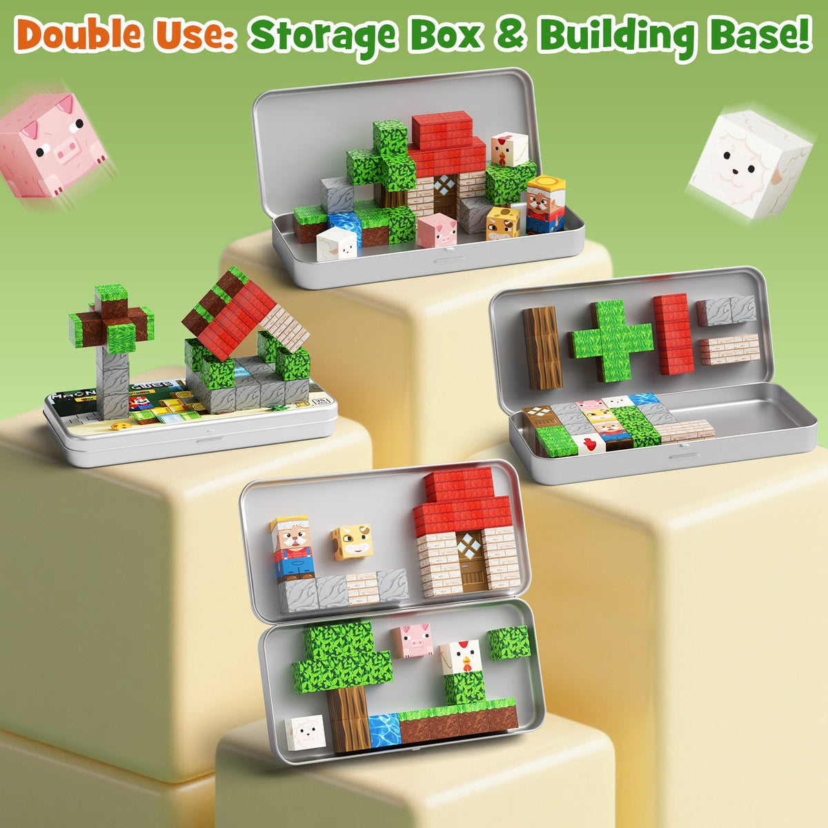 35-teiliges Magnetblock-Set Bauernhoftiere (2 cm) NC-035