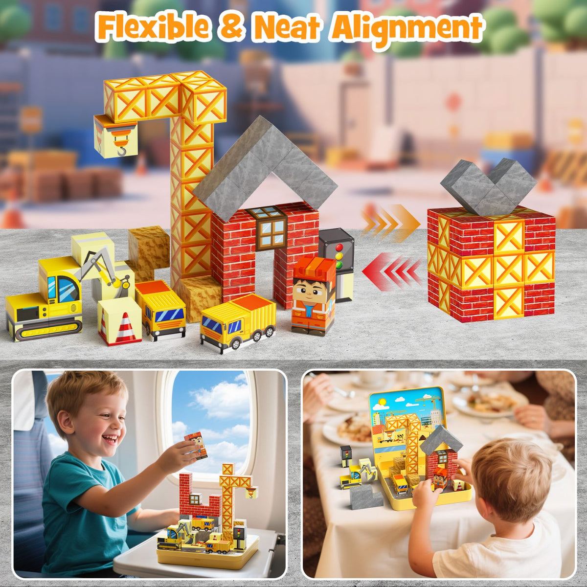 49-teiliges Magnetblock-Set Baustelle (1,875 cm) GC-049