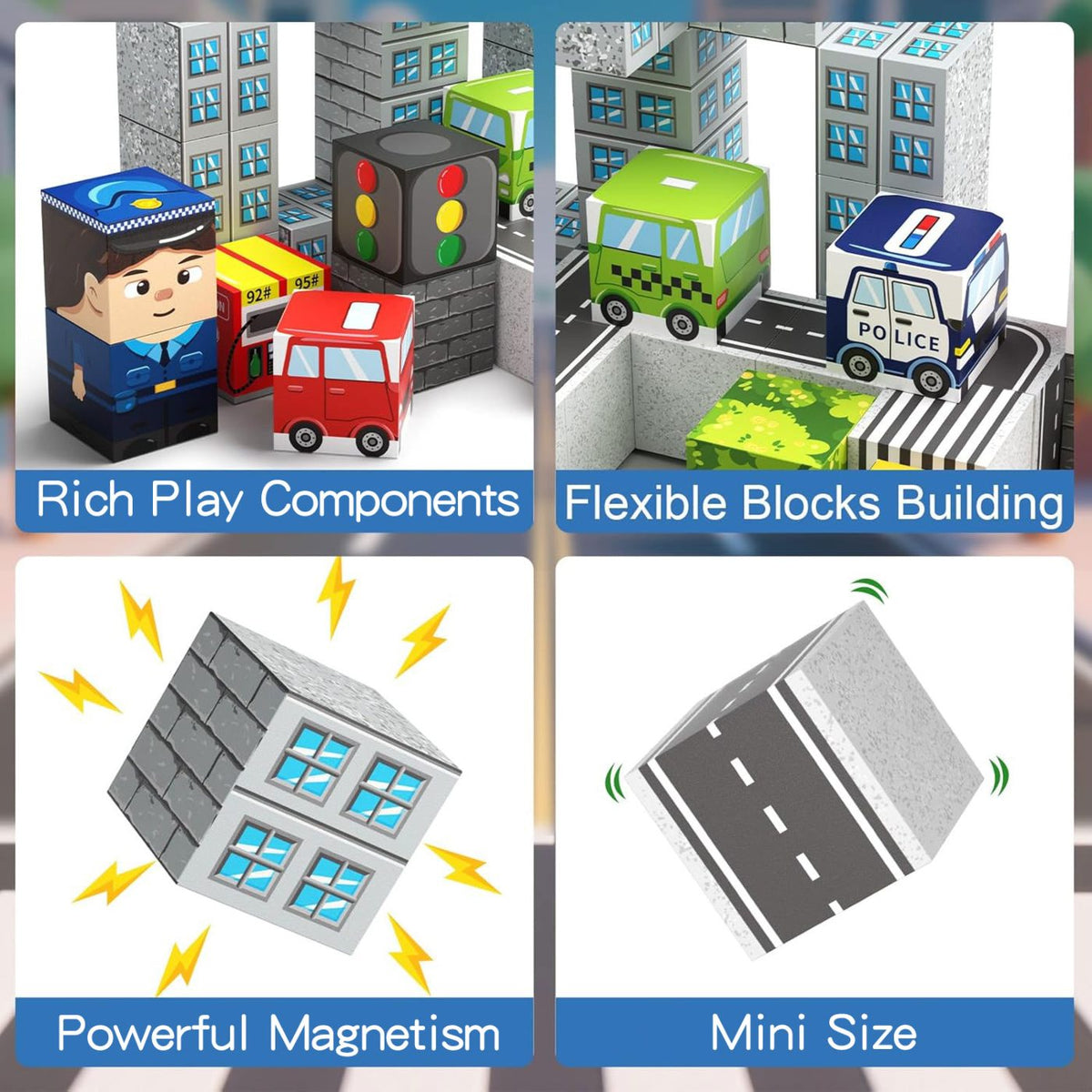 49-teiliges Magnetblock-Set Stadtverkehr (2 cm) CSJT-049