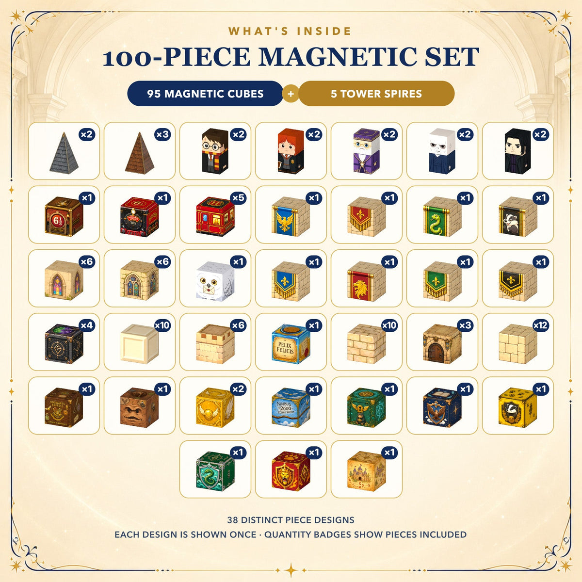 100-teiliges Magnetblock-Set Zauberschloss 4029 - Produktansicht 7