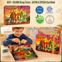 100-teiliges Magnetblock-Set Dinosaurier (2 cm) KL-100