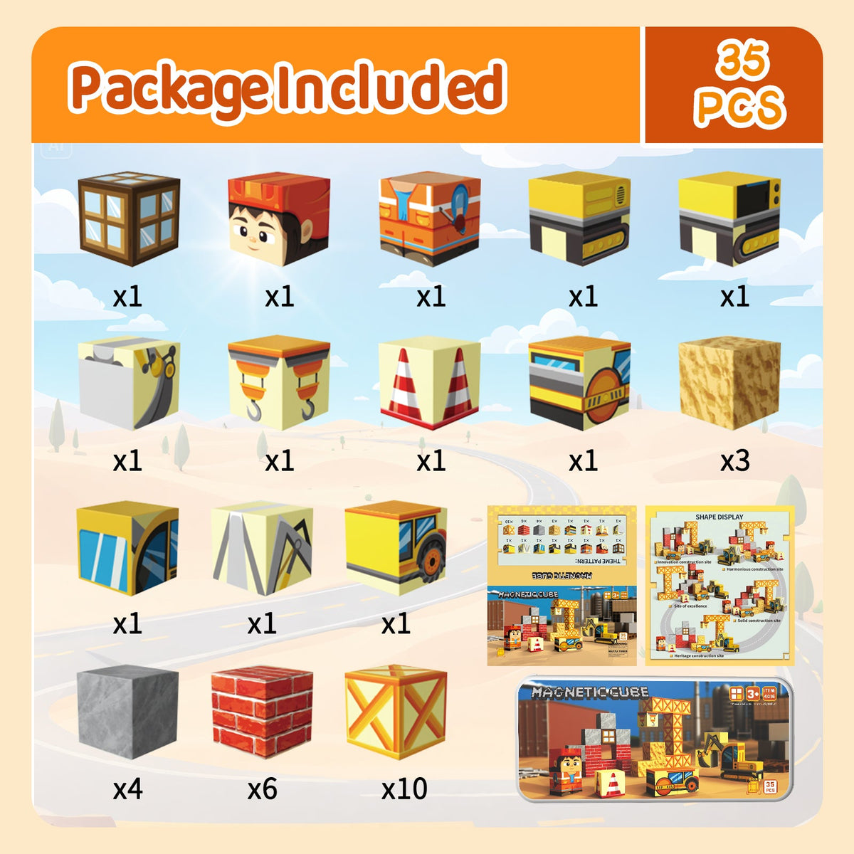 35-teiliges Magnetblock-Reiseset 4016