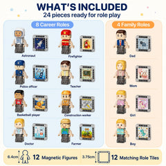 24-teiliges Magnetfiguren-Set Berufe und Familie S1139 - Produktansicht 6