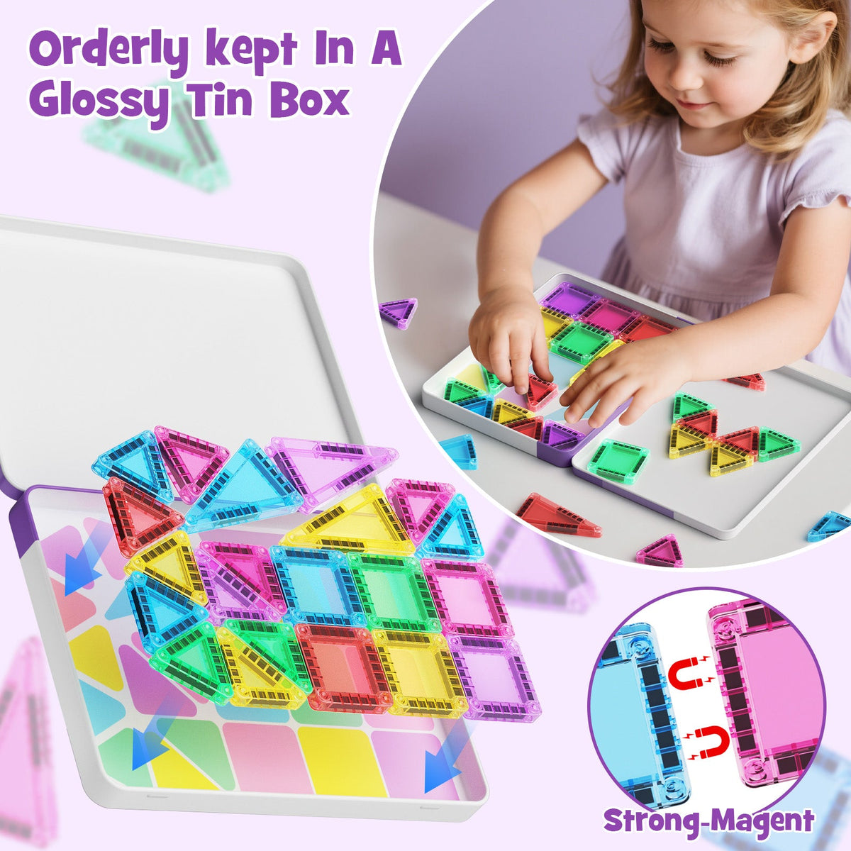 42PCS Magnetic Tiles Set S1099 image 18