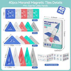 40PCS Morandi Solid Colors Magnetic Tiles Set S1127 image 7