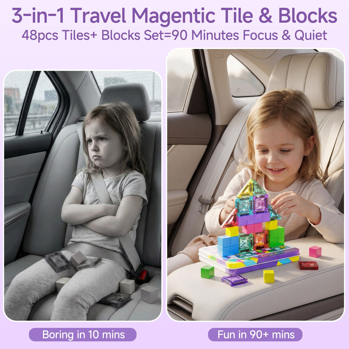 S1136 3-in-1 Magnetic Tiles & Magnetic Blocks Set S1136 image 7