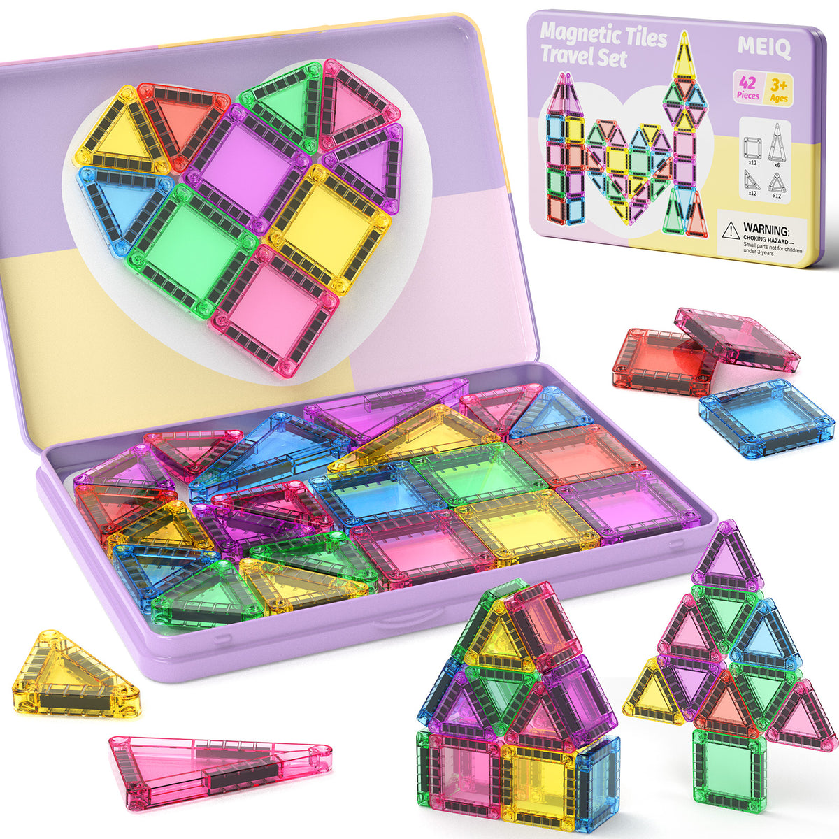 Burgkidz 42-teiliges Magnetplatten-Set in Bonbonfarben S1106 - Bild 1