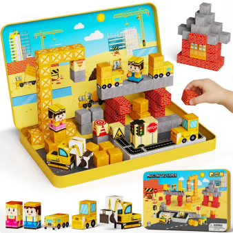 Baustellen-Spielidee mit dem Magnetblock-Reiseset GC-100