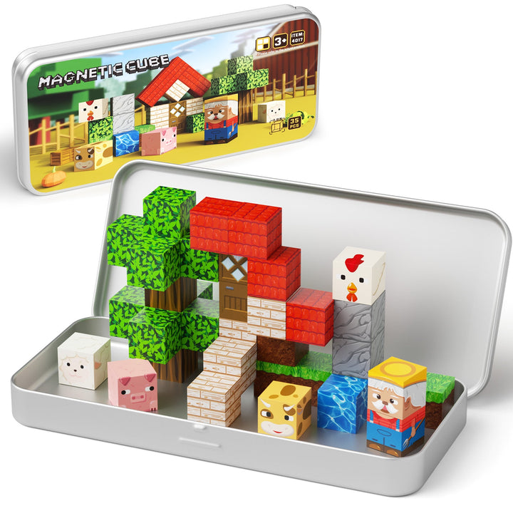 35-teiliges Magnetblock-Set Bauernhoftiere (2 cm) NC-035