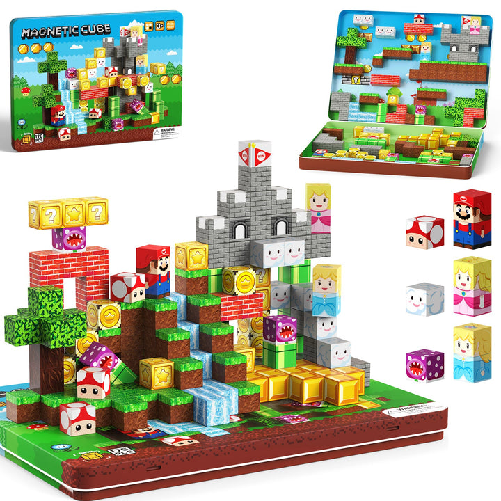176-teiliges Magnetblock-Set mit Metalldose S4026
