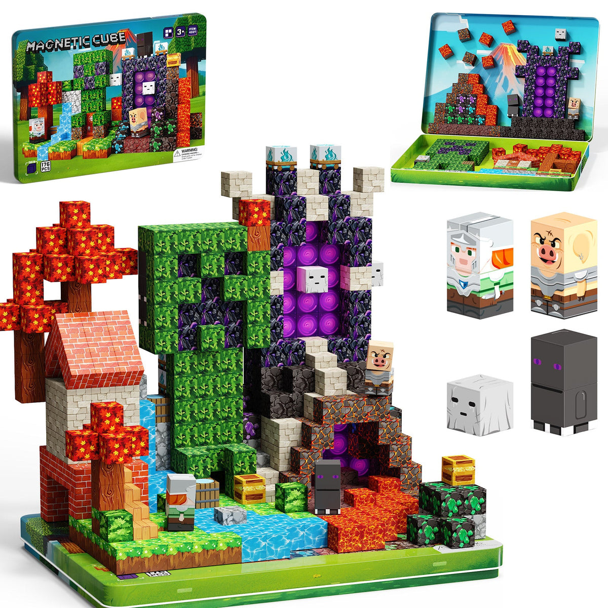176-teiliges Magnetblock-Set Zauberwald-Schloss S4027 - Produktansicht 1