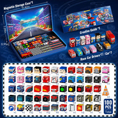 100-teiliges Magnetblock-Set Rennsport (2 cm) SC-100