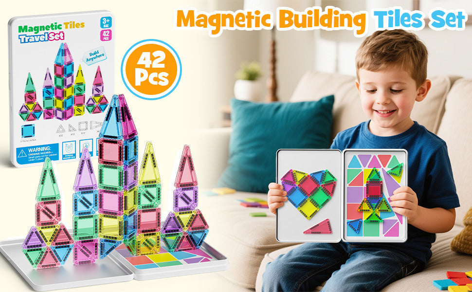 42PCS Magnetic Tiles Set S1099 image 13