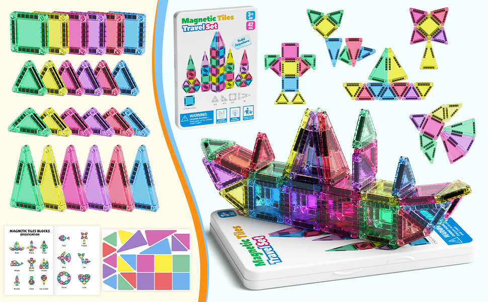42PCS Magnetic Tiles Set S1099 image 16