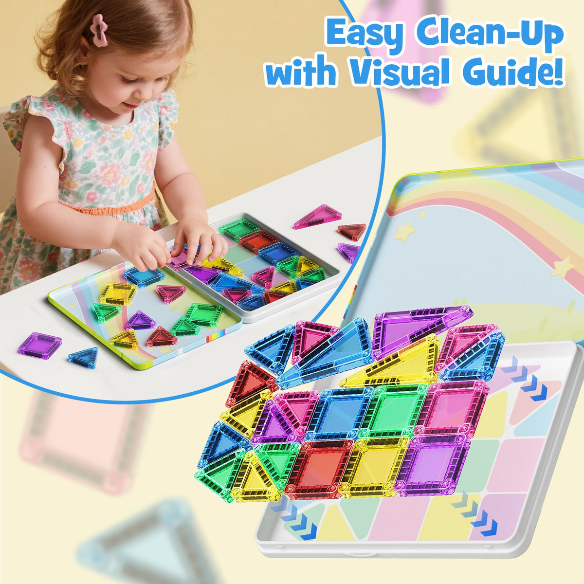 40PCS Candy Colors Magnetic Tiles Set S1103 image 6