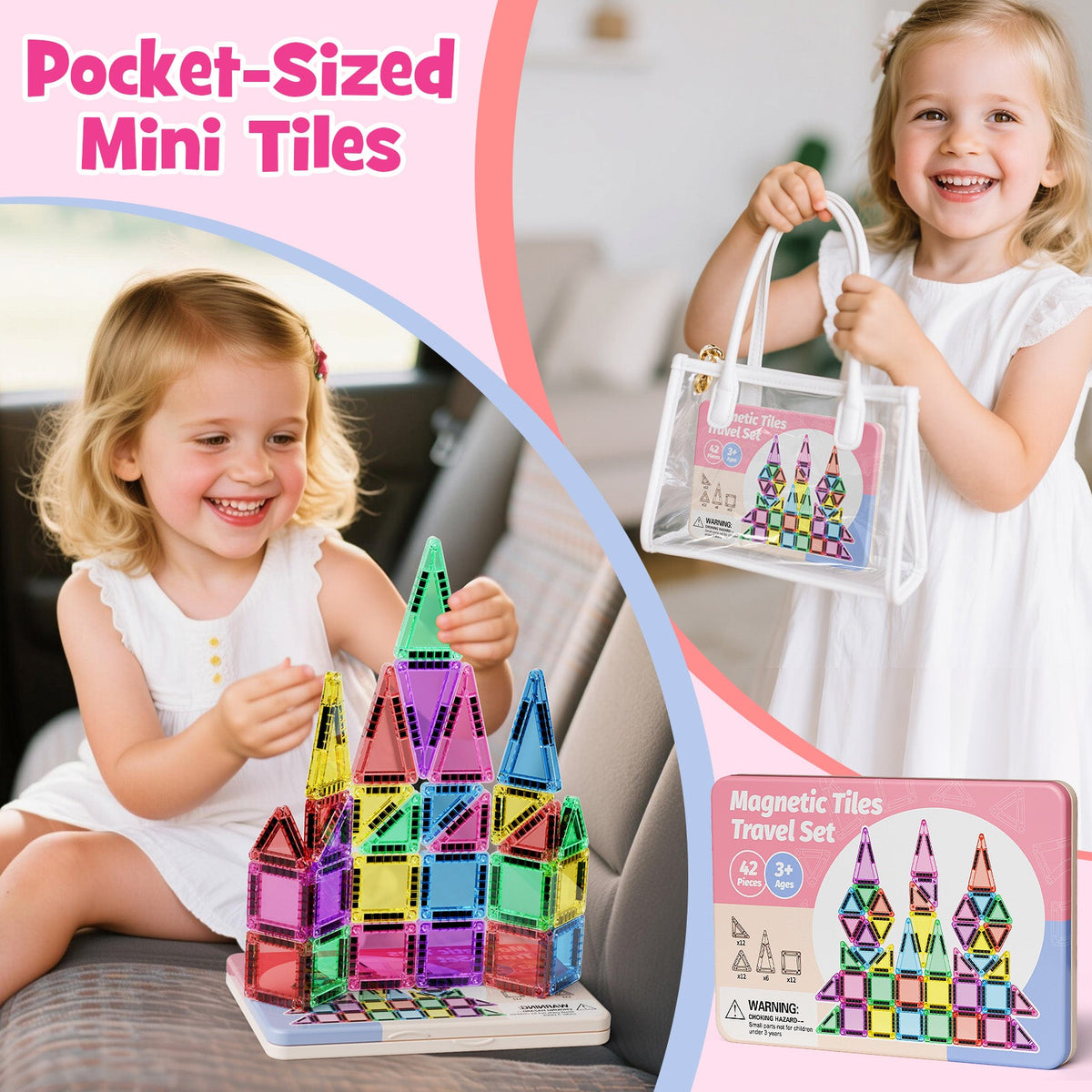 42PCS Candy Colors Magnetic Tiles Set S1105 image 10