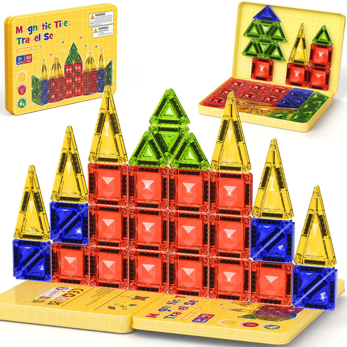 40PCS Gem Classic Colors Magnetic Tiles Set S1107 image 5