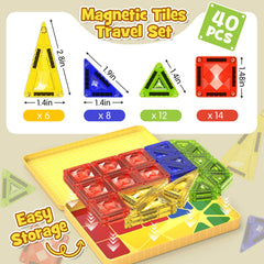 40PCS Gem Classic Colors Magnetic Tiles Set S1107 image 9