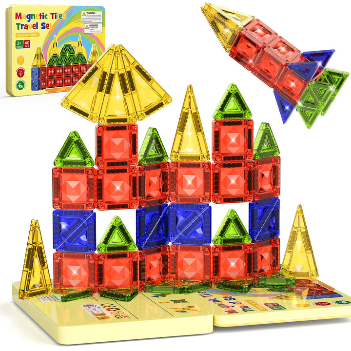 40-teiliges Magnetplatten-Set in klassischen Edelsteinfarben S1108
