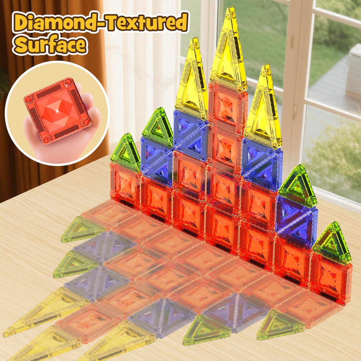 40PCS Gem Classic Colors Magnetic Tiles Set S1108 image 7