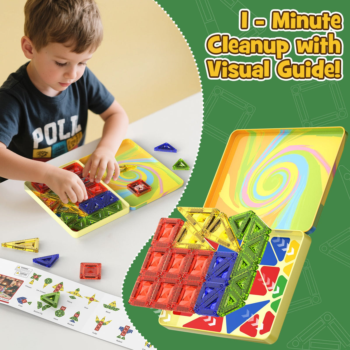 40PCS Gem Classic Colors Magnetic Tiles Set S1108 image 8