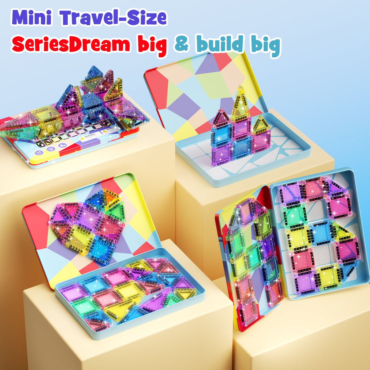 42PCS Glitter Candy Colors Magnetic Tiles Set S1110 image 9