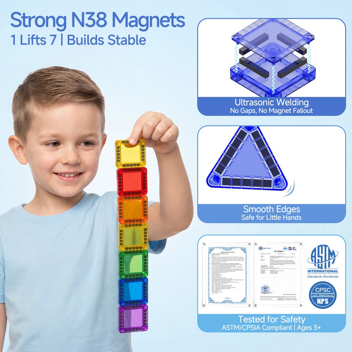 60-teiliges Magnetplatten-Set in klassischen Farben S1113