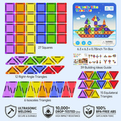 60PCS Classic Colors Magnetic Tiles Set S1113 image 7