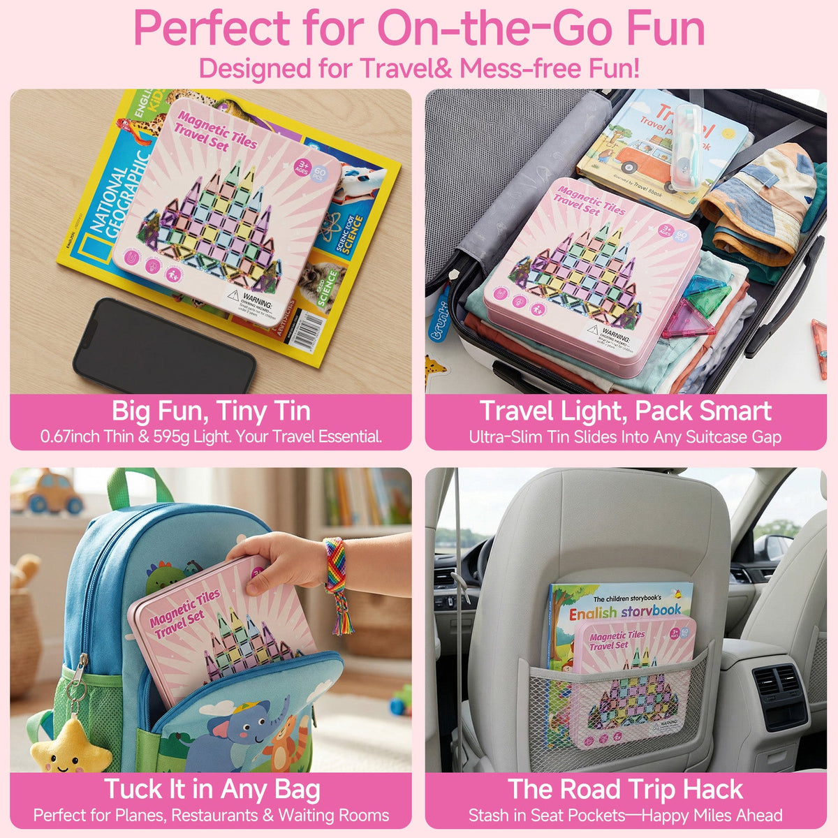 60PCS Candy Colors Magnetic Tiles Set S1115 image 5