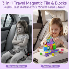 S1136 3-in-1 Magnetic Tiles & Magnetic Blocks Set S1136 image 7