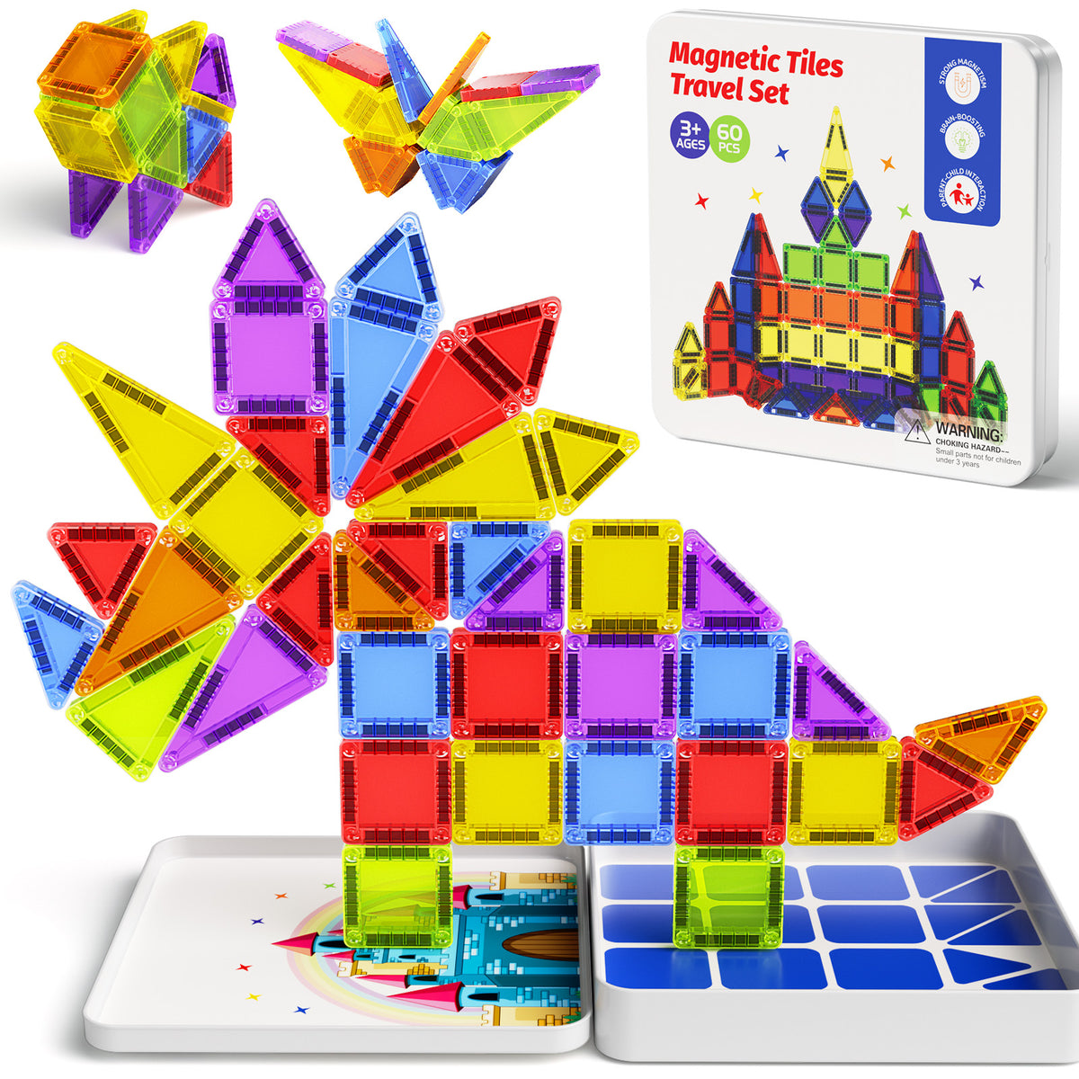 Burgkidz 60-teiliges Magnetplatten-Set in klassischen Farben S1112 - Bild 1