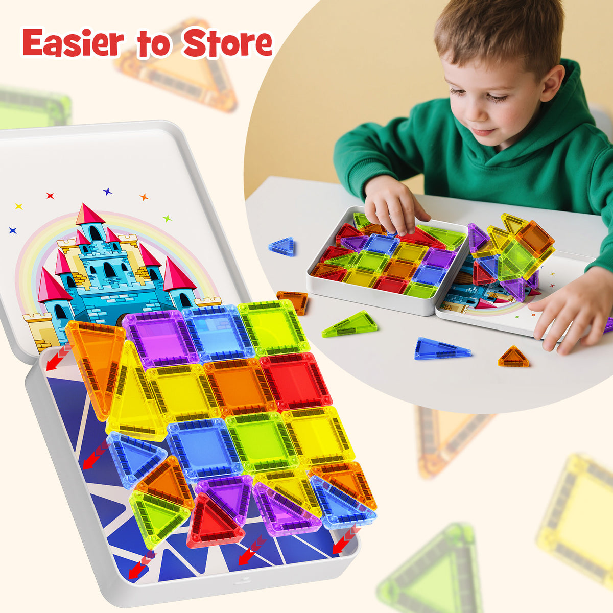 Burgkidz 60-teiliges Magnetplatten-Set in klassischen Farben S1112 - Bild 3